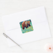 Sticker Carré Ours Brown (Enveloppe)