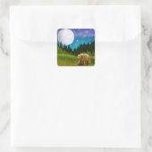Sticker Carré Ours Brown au clair de lune (Sac)