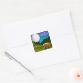 Sticker Carré Ours Brown au clair de lune (Enveloppe)
