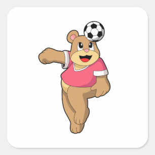 Sticker Carré Ours comme joueur de football avec Soccer.PNG