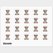 Sticker Carré Ours d'amour (Feuille)