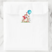 Sticker Carré Ours d'anniversaire (Sac)