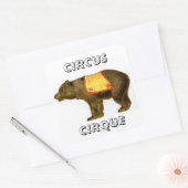 Sticker Carré Ours de cirque vintage (Enveloppe)