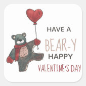 Sticker Carré Ours de la Saint Valentin (Devant)
