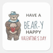 Sticker Carré Ours de la Saint Valentin (Devant)