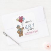 Sticker Carré Ours de la Saint Valentin (Enveloppe)