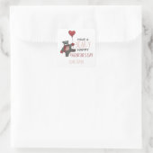 Sticker Carré Ours de la Saint Valentin avec nom (Sac)