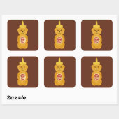 Sticker Carré Ours de miel (Feuille)
