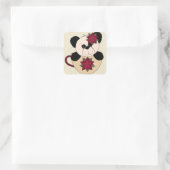 Sticker Carré Ours de panda Noël (Sac)