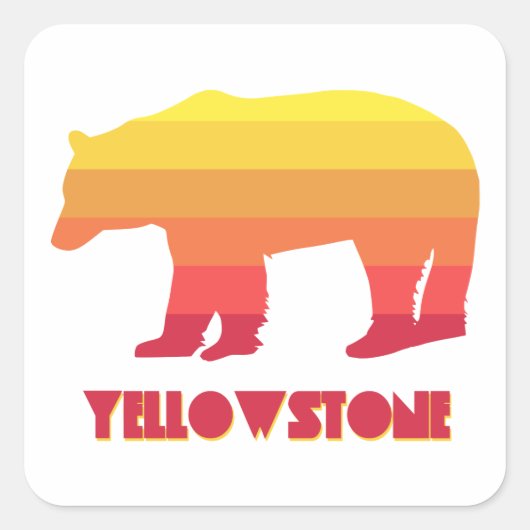 Sticker Carré Ours de Yellowstone (Devant)