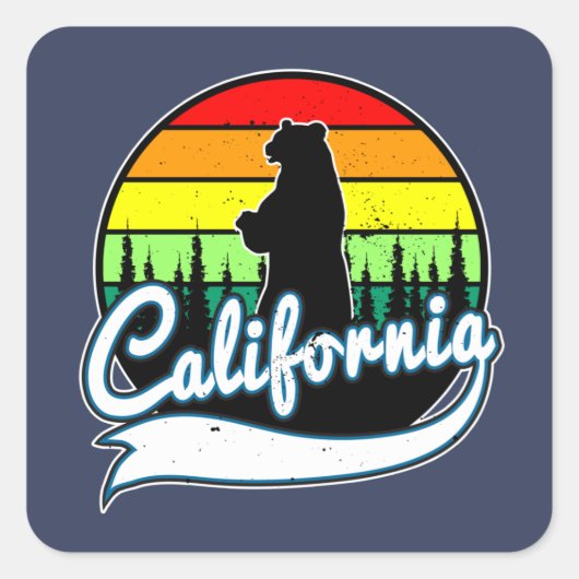 Sticker Carré Ours d'État de Californie (Devant)