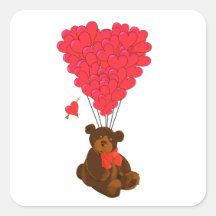Ours en peluche et ballons cardiaques
