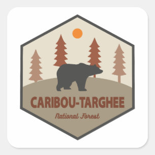 Sticker Carré Ours forestier national Caribou-Targhee