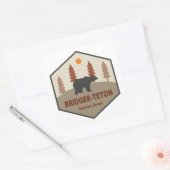 Sticker Carré Ours forestier national de Bridger-Teton (Enveloppe)