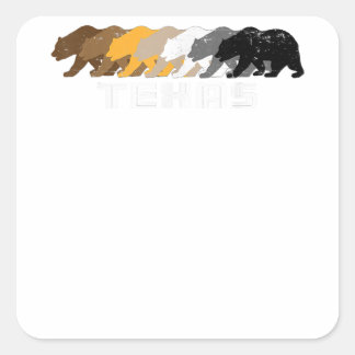 Sticker Carré Ours gay du Texas désorganisé