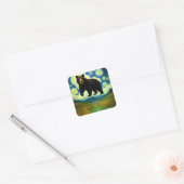 Sticker Carré Ours géant nocturne étoilé (Enveloppe)