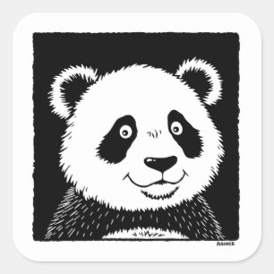 Sticker Carré Ours géant Panda
