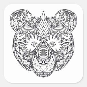 Sticker Carré Ours inspiré