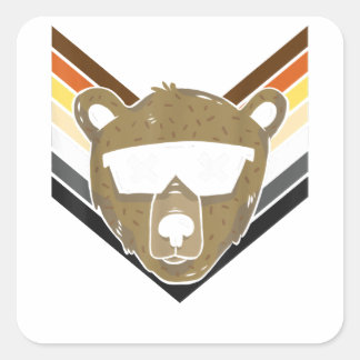 Sticker Carré Ours LGBTQ Pour Mois Gay pride - Lunettes de solei