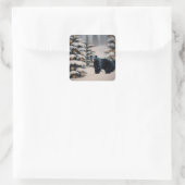 Sticker Carré Ours noir (Sac)
