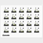Sticker Carré Ours Panda (Feuille)