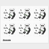 Sticker Carré Ours Panda Trop mignon (Feuille)