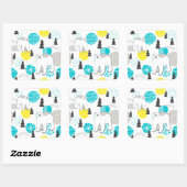 Sticker Carré Ours polaire (Feuille)