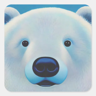 Sticker Carré Ours polaire