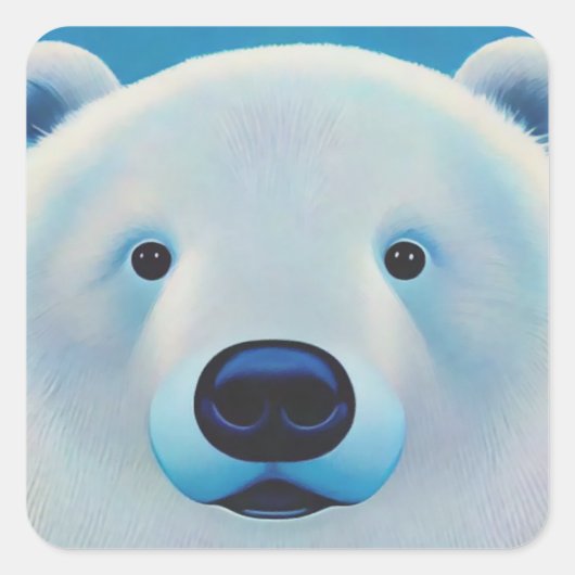 Sticker Carré Ours polaire (Devant)