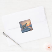 Sticker Carré Ours polaire (Enveloppe)