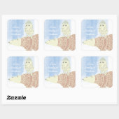 Sticker Carré Ours polaire Chouette Casquettes et pulls Étoiles (Feuille)