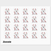 Sticker Carré Ours Polaire Halloween mignonne Devil sorcière enf (Feuille)