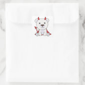 Sticker Carré Ours Polaire Halloween mignonne Devil sorcière enf (Sac)