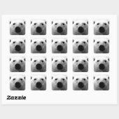 Sticker Carré Ours polaire noir et blanc (Feuille)