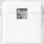 Sticker Carré Ours polaire vintage de l'Alaska 1970 (Sac)