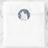 Sticker Carré Ours Polaires de Noël (Sac)
