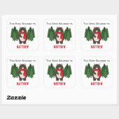 Sticker Carré Ours Woodsy (Feuille)