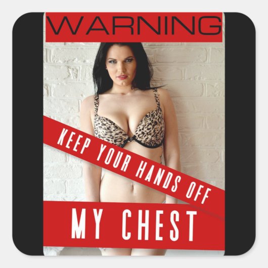 STICKER CARRÉ OUTIL BÂTIMENTS D'AVERTISSEMENT DE LA POITRINE (Devant)