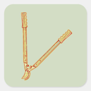 Sticker Carré Outils de jardinage Loppers