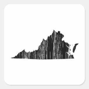 Sticker Carré Outline de l'État de Virginie en état