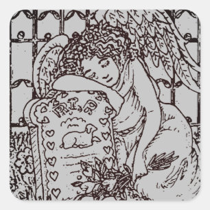STICKER CARRÉ OUVERTURE DE L'ANGE DE GUARDIAN, SYMPATHIE DU MOUR
