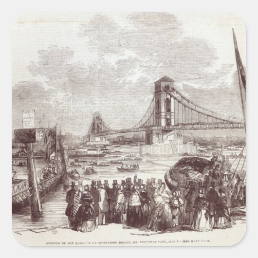 Sticker Carré Ouverture du pont Suspension de Hungerford (Devant)