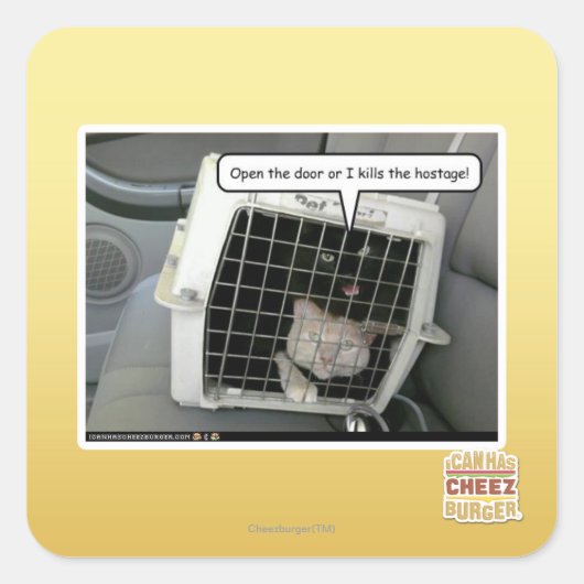 Sticker Carré Ouvrez la porte (Devant)