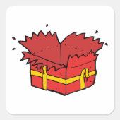 Sticker Carré Ouvrir le présent (Devant)