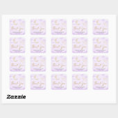 Sticker Carré Over the Moon Baby Shower  (Feuille)