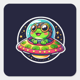 Sticker Carré OVNI Happy Frog