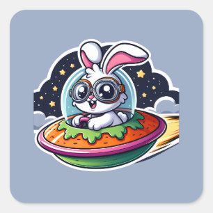 Sticker Carré OVO Mignonne Rabbit