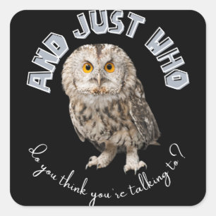 Sticker Carré Owl : Et Juste À Qui Pensez-Vous Parler ?