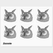 Sticker Carré Owl Head Zendoodle (Feuille)