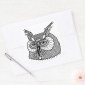 Sticker Carré Owl Head Zendoodle (Enveloppe)